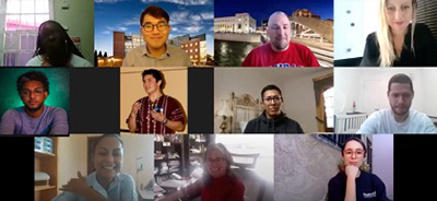 A group of 11 students gathered on a Zoom call. 