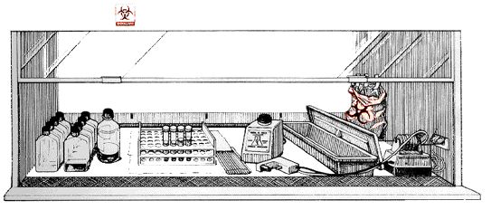 A typical layout for working clean to dirty (left to right) in a BSC