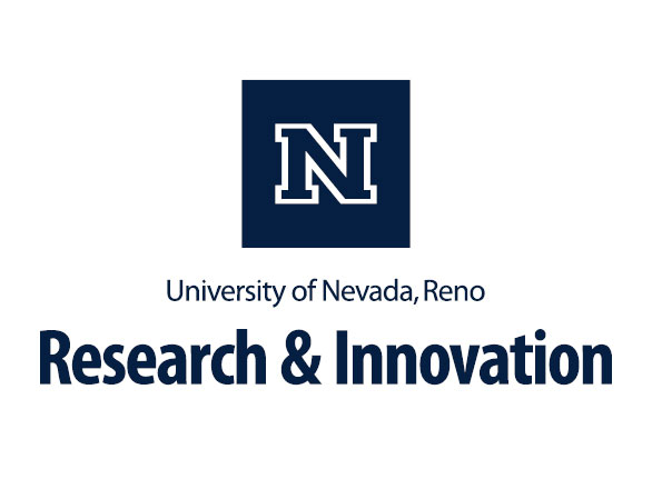 Vertically stacked division logo with the Block N, University of Nevada, Reno, Research & Innovation