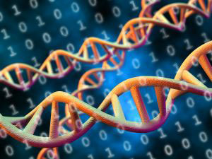 Digital illustration of DNA strands