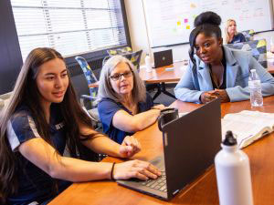 A group of entrepreneurs in a brainstorming session in the Applied Research Facility
