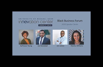 Guest speakers KaPreace Young, Joe Randolph, Jon James, and Myisha Williams from the Black Business webinar