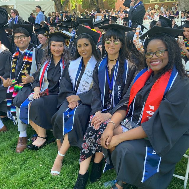 Graduating students at Commencement