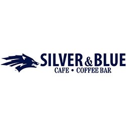 Silver and Blue Cafe and Coffee Bar Logo