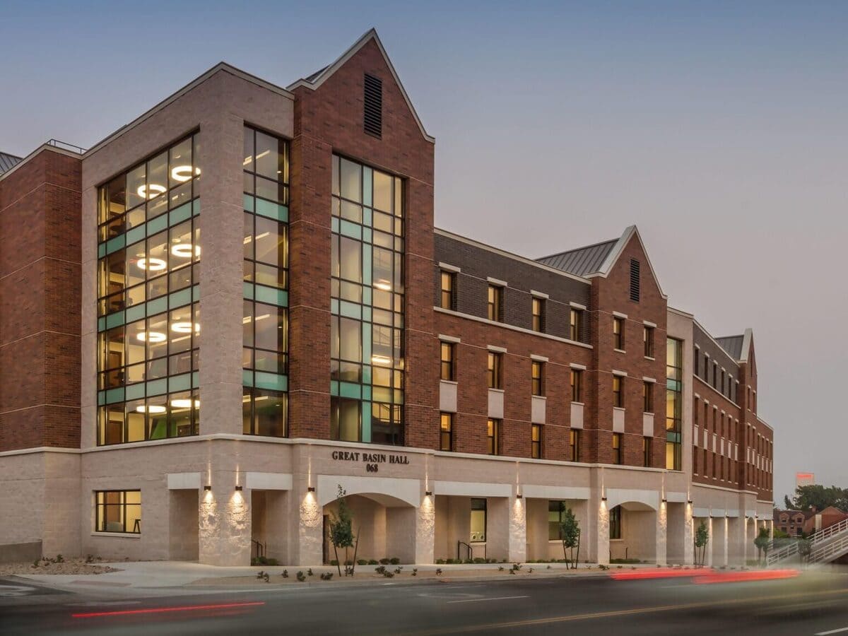 Great Basin Hall at night