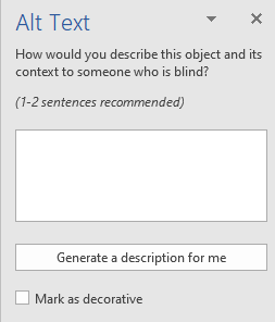 MS Word Alt Text dialog box.