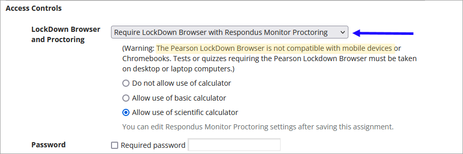 Pearson MyLab Access Control Options