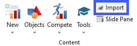 PointSolutions ribbon in PowerPoint with the Import button highlighted