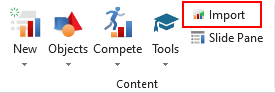 Screenshot of the TurningPoint ribbon in PowerPoint with the Import button highlighted