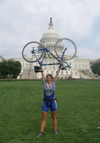 Broch and nine others, as part of a group from the social justice and human rights group known as Global Exchange, rode their bikes from San Francisco to Washington, D.C. Photo provided by Amber Broch.