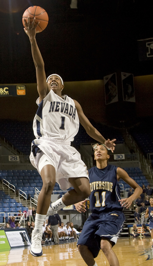 Brandi Jones and the Wolf Pack women's team will enter the WAC tournament as underdogs to advance to the NCAA tournament. Photo by John Byrne.