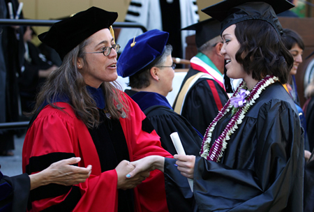 Jen Hill, shown during May 2009’s Commencement ceremony, has had an award-winning career at Nevada, including being named winner of the Tibbitts Distinguished Teacher Award in 2007. Photo by Jean Dixon.