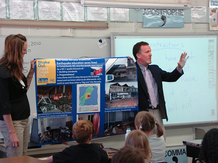 shakeout presentation at peavine elementary