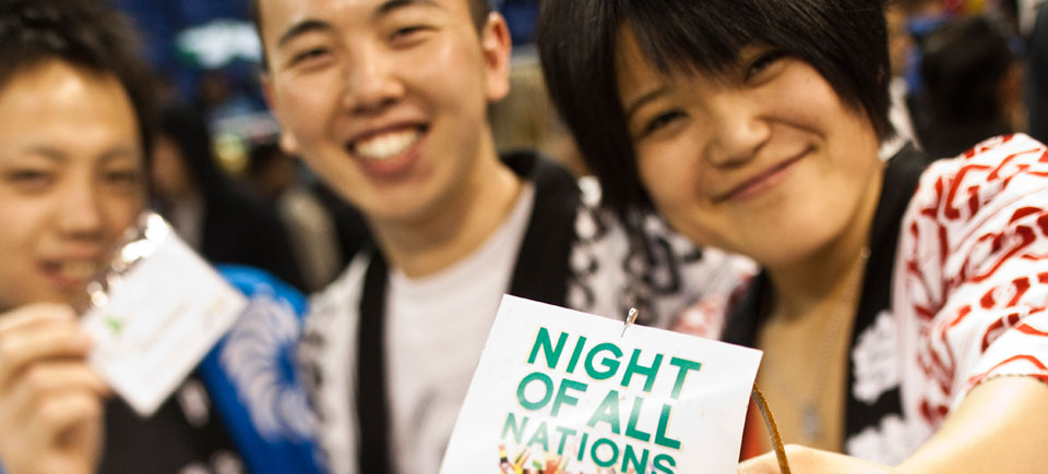 Students at Night of all Nations