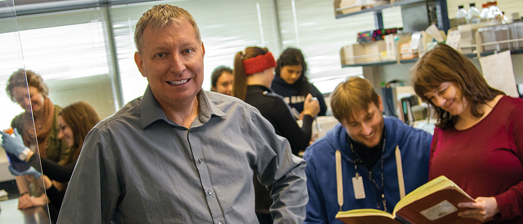 Dean Burkin in teaching lab