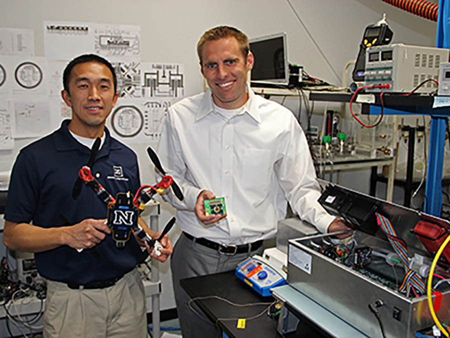 Kam and ben with drone sensor