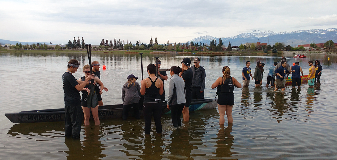 Students prep for canoe races.