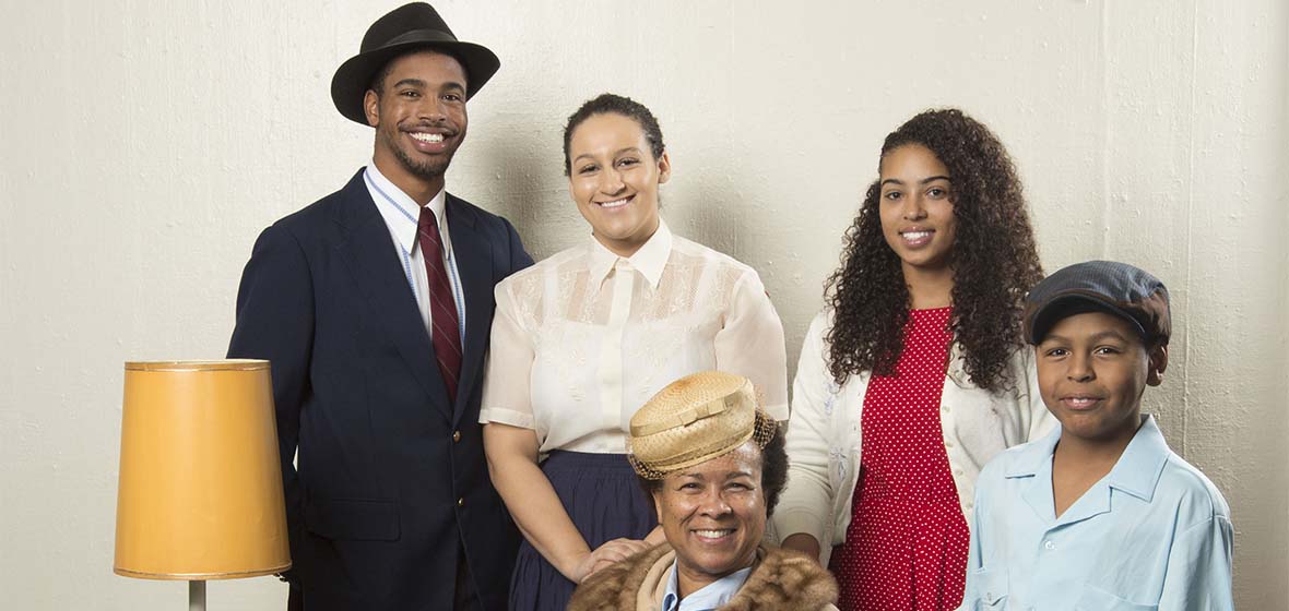 The cast, including Justin Tanks, Kennedy Hall, Geralda Miller, Jada Wilson and Christian Ordaz, from “A Raisin in the Sun"