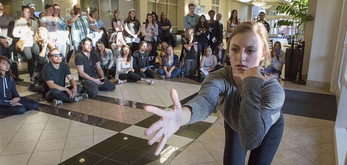 young woman teaching a dance 