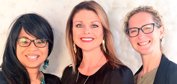 From left to right: Program Directors Tonia Holmes-Sutton and Katie Dockweile with Lindsay Diamond, University assistant professor of special education and external evaluator for the Institute. 