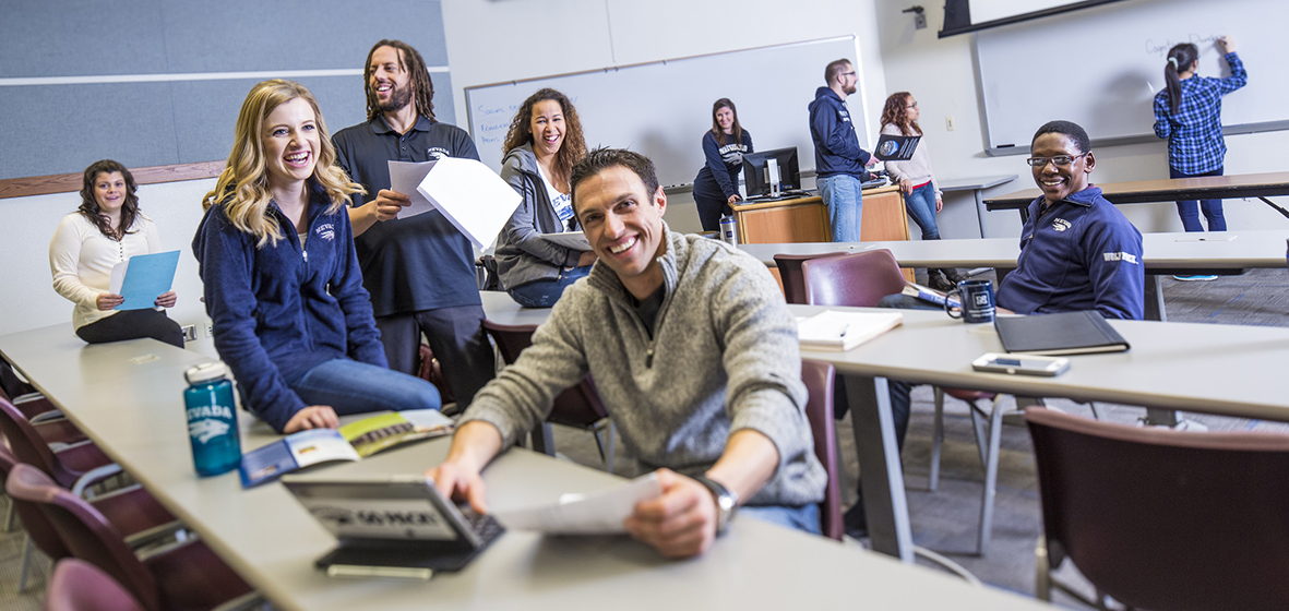 Students in a classroom.