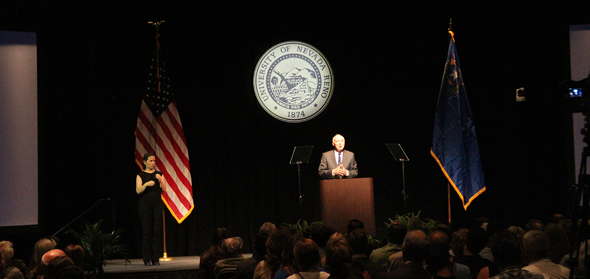President Marc Johnson gives State of University address