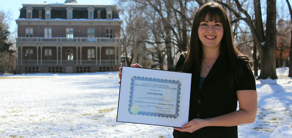 Lana Reeves with her accreditation certificate