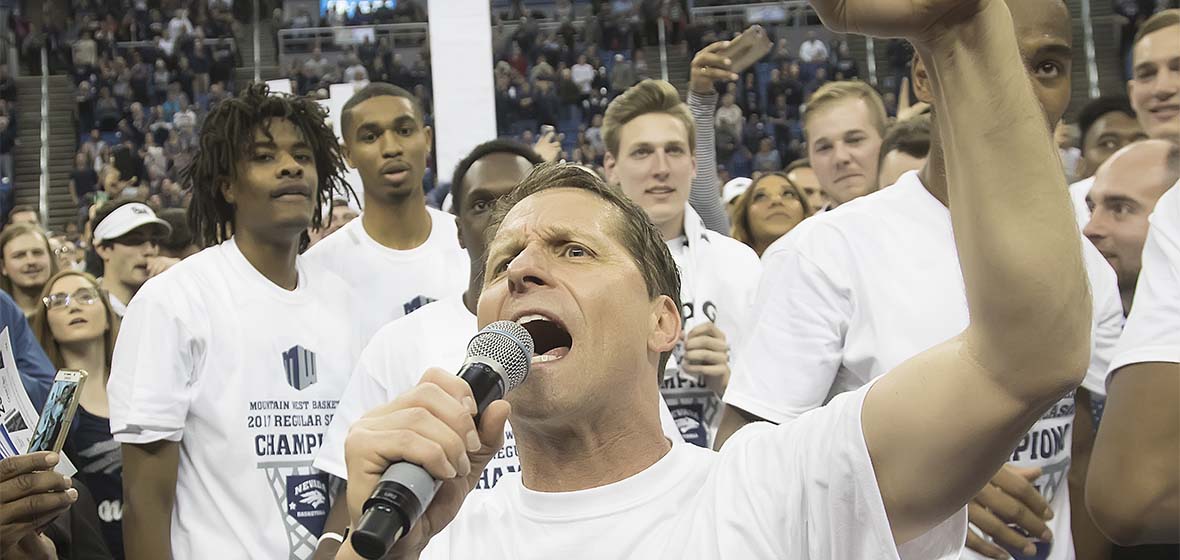 Coach Eric Musselman celebrates