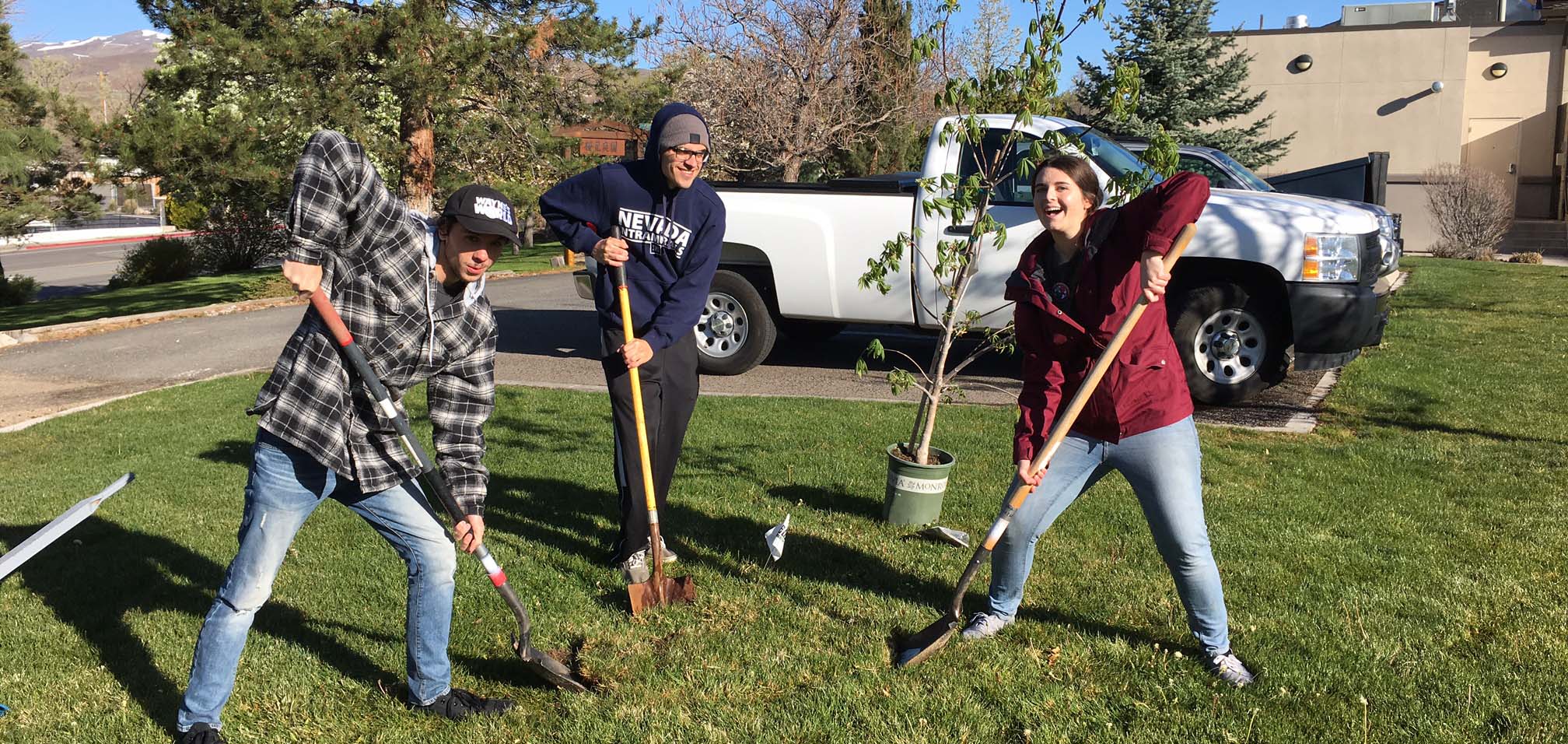 Plant Club student members participate and plant trees for 2017 Arbor Day