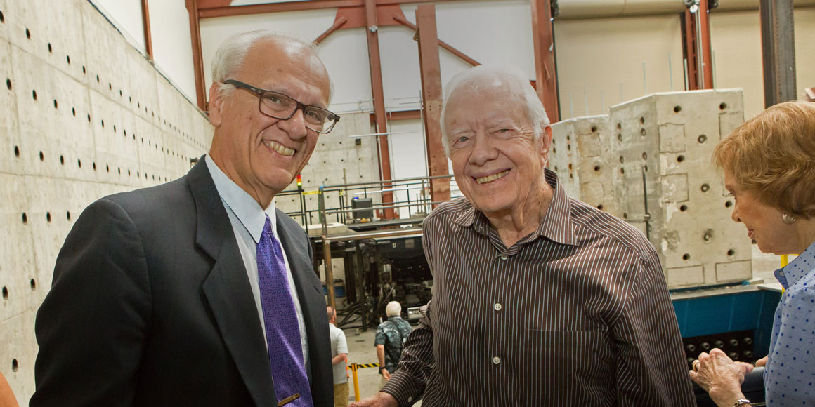 Dean Manos Maragakis, President Jimmy Carter and former First Lady Rosalynn Carter