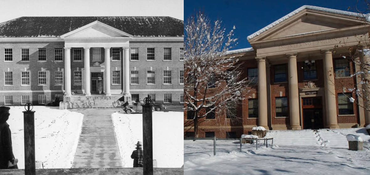 Palmer Engineering in the snow in 1950 and 2005