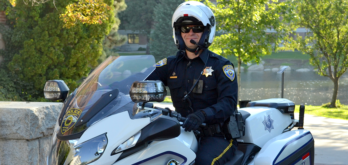 University Motorcycle Officer Tim Wilmoth