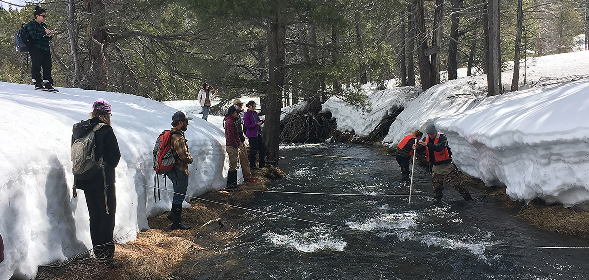 Watershed hydrology class measures stream flow