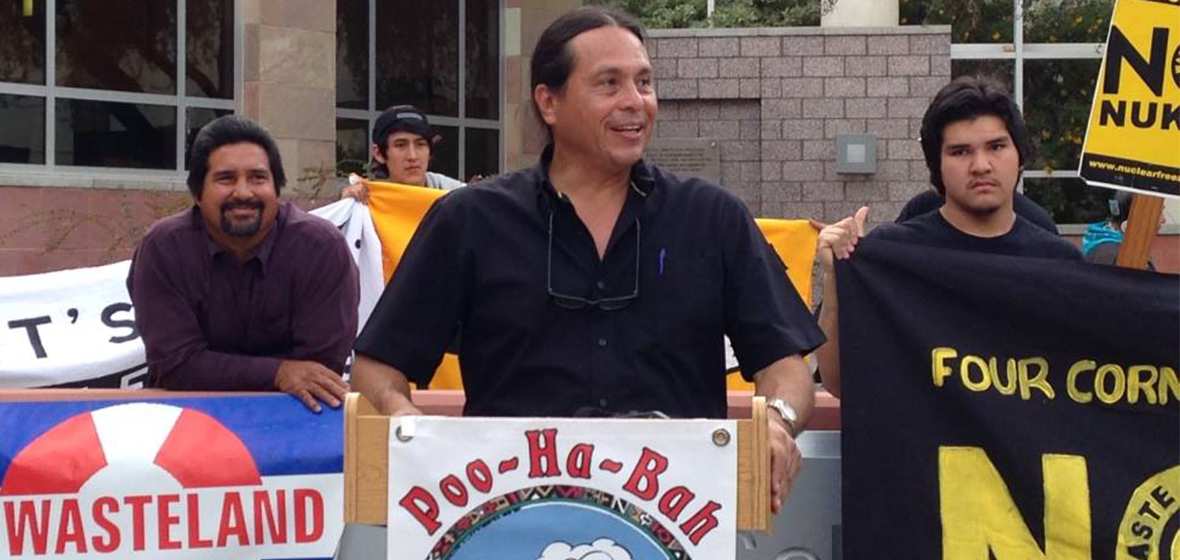 Zabarte (center) is Principal Man for the Western Bands of the Shoshone Nation, a member of the Native American Action Council and member of the United States Nuclear Regulatory Commission Yucca Mountain Licensing Support Network Advisory Review Panel