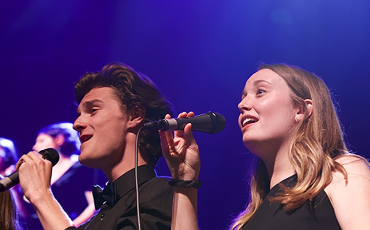 Three student singers from the Seattle Academy Choir