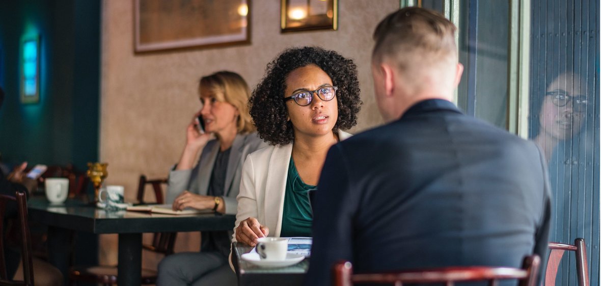 A couple in a cafe has an argument