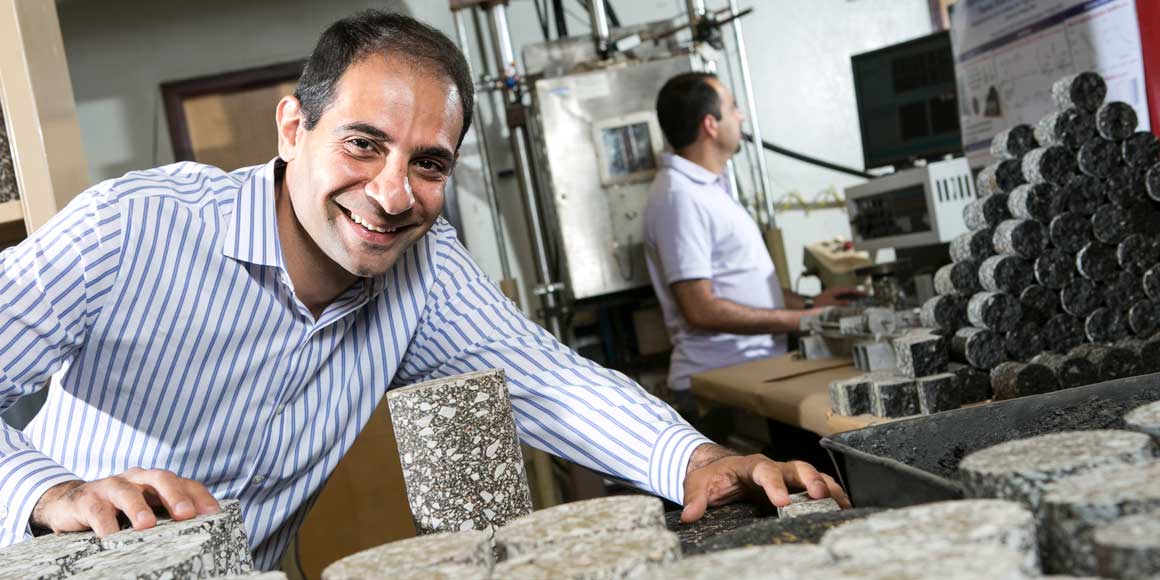 Elie Hajj in pavement lab