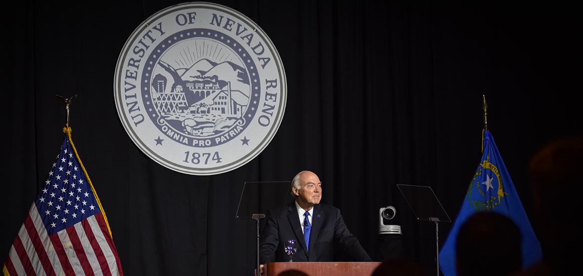 Marc Johnson at 2018 State of the University Address. 