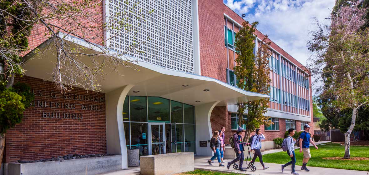 A photo of the outside of Scrugham Mining and Engineering building.