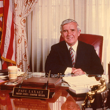 Senator Paul Laxalt at his desk