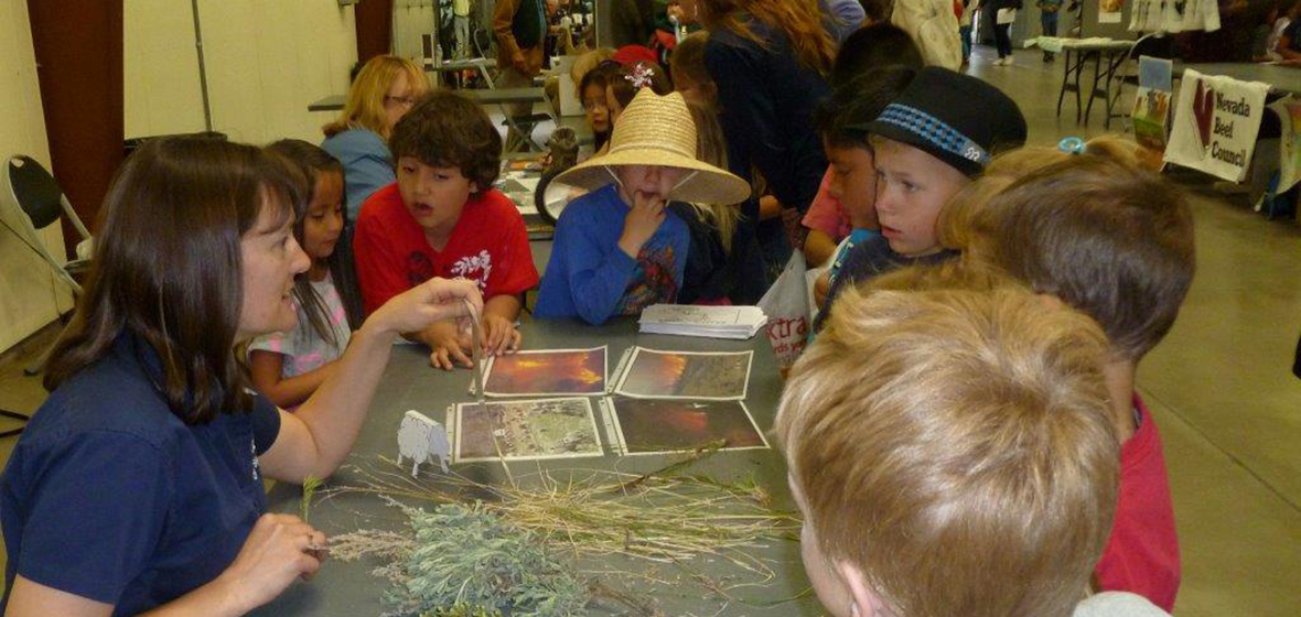 Elementary school students learning about vegetation. 