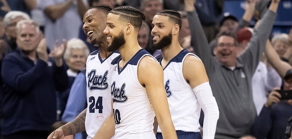 Wolf Pack seniors Jordan Caroline, Caleb Martin and Cody Martin