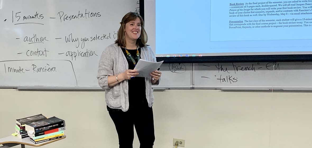 Brett Van Hoesen teaching a class at the University of Nevada, Reno