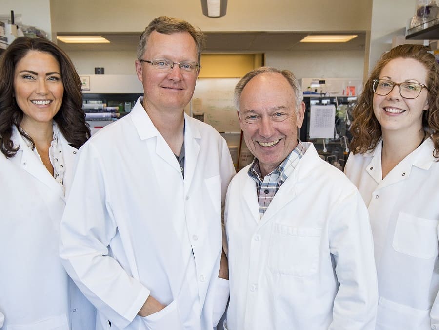 Researchers pose for photo from two UNR Med laboratories who are University’s first to participate in program that helps deliver discoveries to the marketplace.