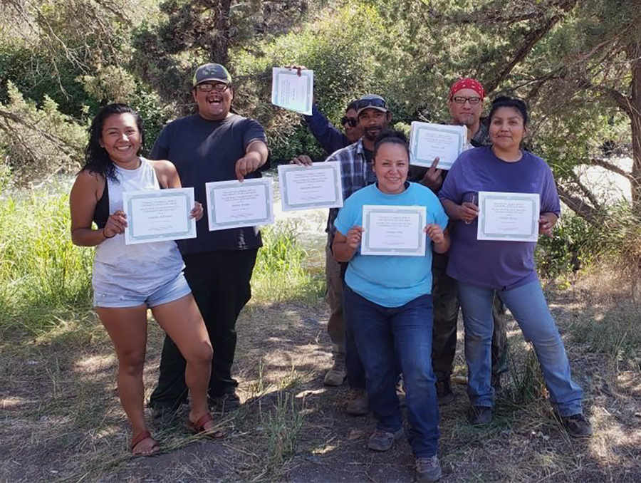 Seven undergraduate students from Paiute, Shoshone and Washoe tribes graduated from the field school and were awarded a “College of Liberal Arts at University of Nevada, Reno, Award for Collaborative and Indigenous Archaeology.” 