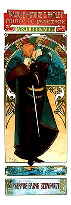 Alfonse Mucha, Sarah Bernhardt as Hamlet, 1899 poster
