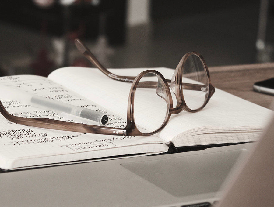 Glasses on a book