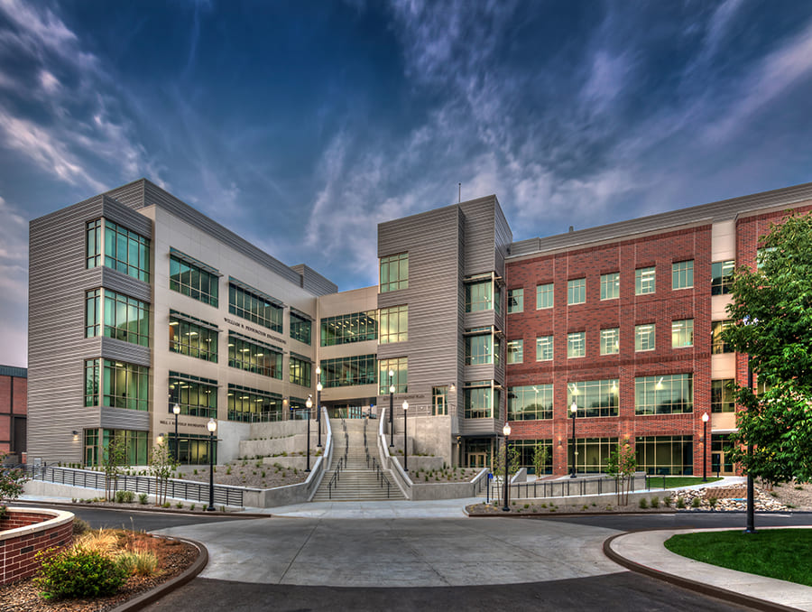 the William N Pennington Engineering Building viewed from the West