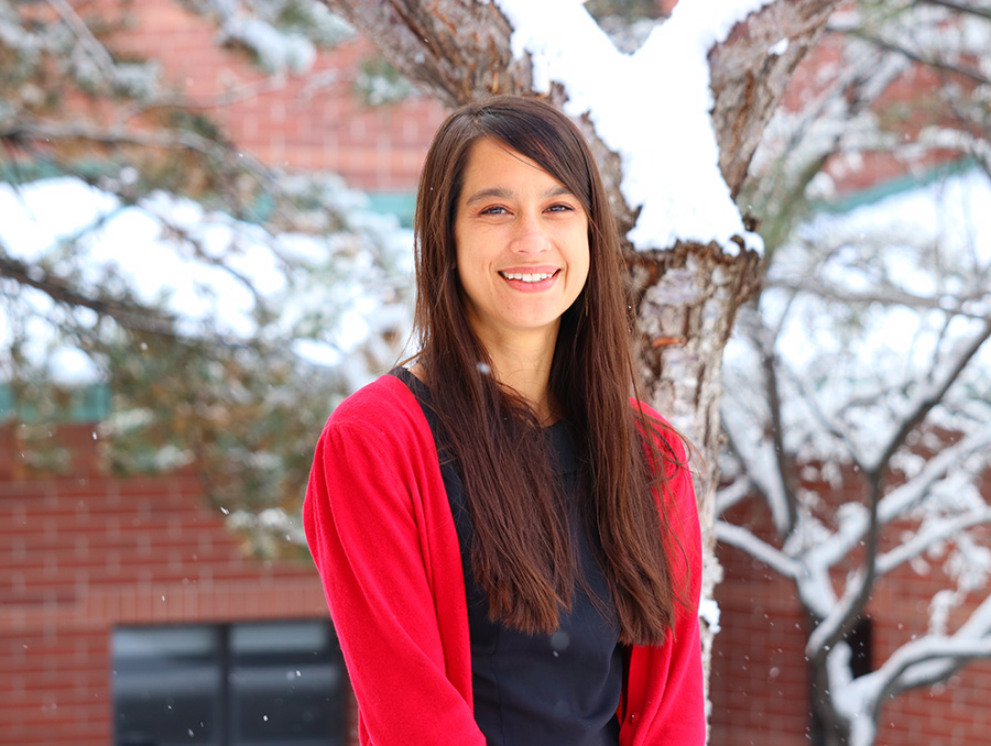 Chevonne Sutter in a snow covered landscape