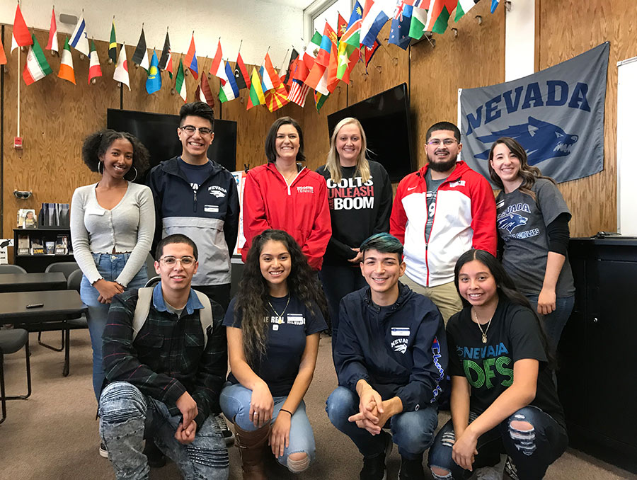 Ten Dean's Future Scholars mentors at Wooster High School in Reno. 